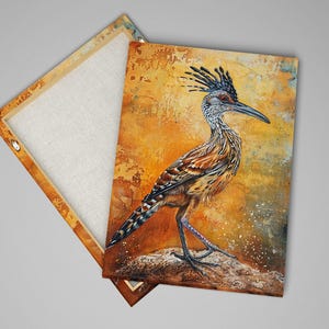 Southwestern Roadrunner, Desert Animal Art, Giclée Print on Gallery-wrapped Artist Canvas, Ready to Hang, Available in Extra Large Sizes image 3