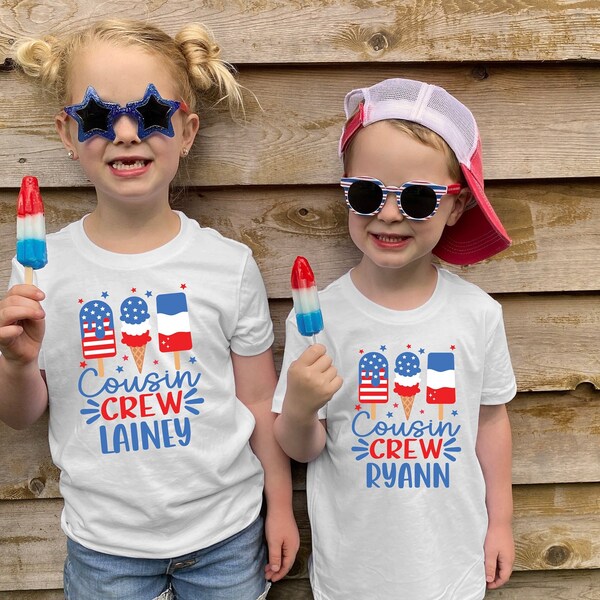 4th of July cousin crew Shirt, Patriotic Shirt, Independence Day Shirt, Memorial Day shirt, personalized 4th of July, 4th ice cream shirt