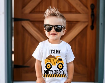 Dirty 3RD-Y birthday shirt, dump truck birthday, construction birthday , construction party , boys 3rd birthday shirt, 3rd birthday party