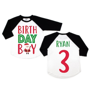 Christmas Santa birthday boy shirt, christmas shirt, christmas birthday , santa shirt, santa tshirt , boy birthday , boy christmas shirt