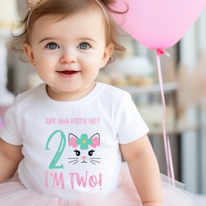 Cat birthday shirt, Kitty birthday shirt, cat birthday party, kitten shirt, are you kitten me, cat birthday outfit, 2nd birthday shirt