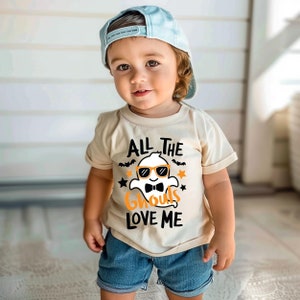 All the ghouls love me, toddler boy personalized custom fall halloween shirt, boy halloween shirt, kids halloween shirt, funny halloween