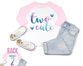 Two cute shirt, 2nd second girl birthday shirt, birthday girl shirt, 2nd birthday outfit, toddler shirt, cute birthday shirt, birthday girl