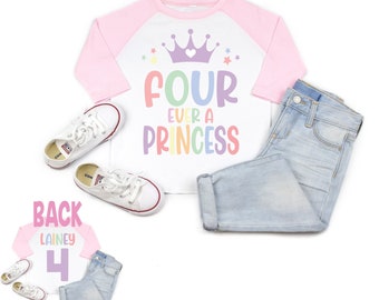 4th birthday shirt girl, princess birthday shirt, four year old birthday shirt, princess birthday , girl birthday shirt, princess shirt