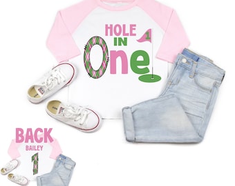 Golf birthday shirt, girls 1st birthday, 1st birthday shirt, hole in one, golf birthday party, girl golf shirt, golf first birthday