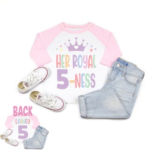 5th birthday shirt girl, princess birthday shirt, her royal 5 ness shirt, princess birthday , girl birthday shirt, princess shirt