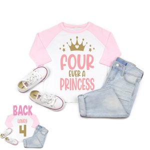 4th birthday shirt girl, princess birthday shirt, four year old birthday shirt, princess birthday , girl birthday shirt, princess shirt