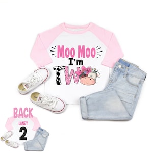 Farm birthday shirt, pink farm birthday , moo moo I'm two,  farm theme birthday, farm animal birthday, girl farm birthday, birthday girl