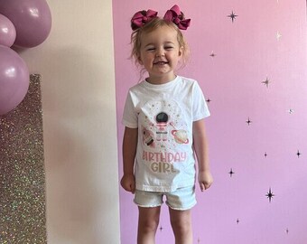 Space birthday girl shirt, space shirt, space birthday, planet party, space party, rocket shirt, outer space shirt, outer space birthday