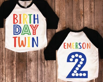personalized twin birthday shirts