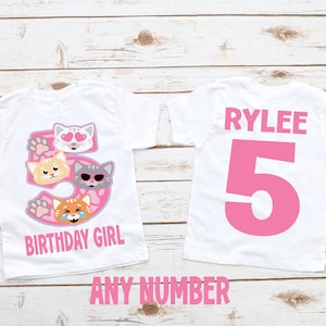 Cat Kitty girls birthday shirt, cat party, cat birthday, girl birthday shirt, girl birthday party, cat theme, girl birthday, kitty shirt