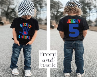 5th birthday shirt boy, officially a handful, 5th birthday, five year old boy shirt, handful shirt, boy birthday shirt, 5th birthday boy