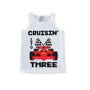Cruisin' Into Three Race Car 3rd Birthday Shirt Racecar - Etsy