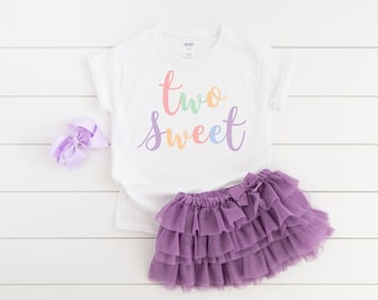 Two sweet girl 2nd second birthday party shirt,  2nd birthday outfit, two sweet shirt, girl birthday shirt, toddler birthday shirt