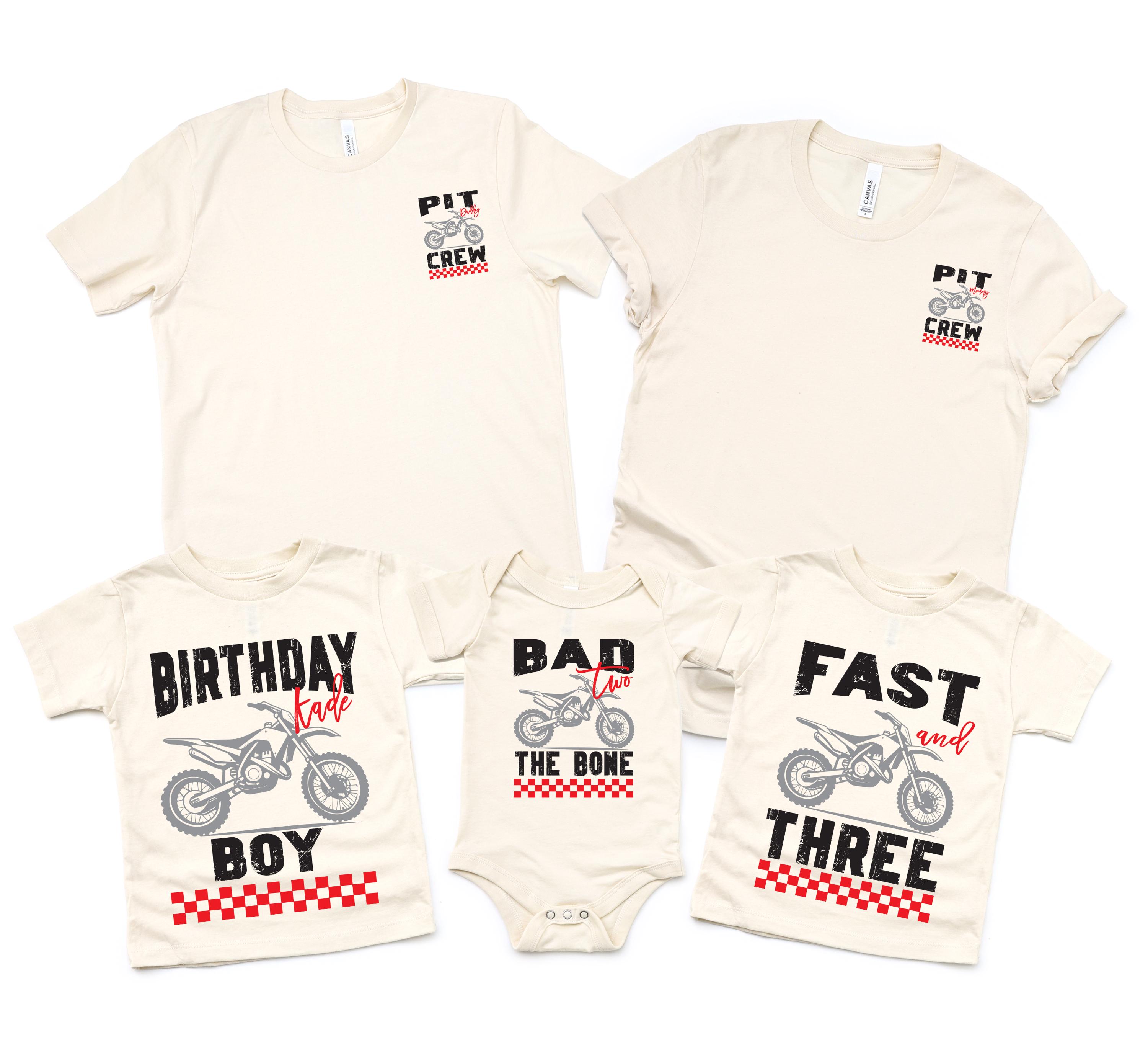 Dirt bike birthday shirt, two fast shirt, dirtbike birthday boy shirt, dirt bike  party, Mommy and me, riding into ANY AGE, bad two the bone