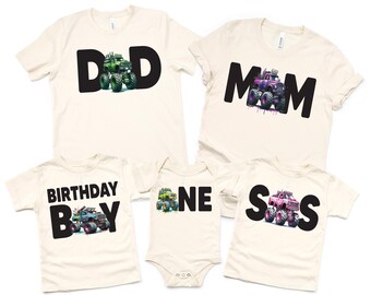 Monster truck birthday shirt, Customized monster truck birthday shirt, family monster truck, personalized monster truck, truck birthday