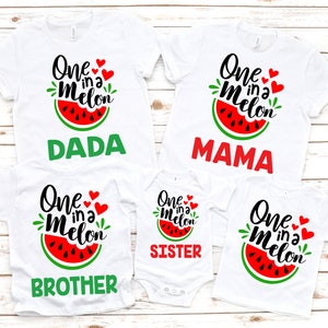 Family One in a melon girls first birthday shirt, 1st birthday girl outfit, watermelon birthday , watermelon party,  first birthday outfit