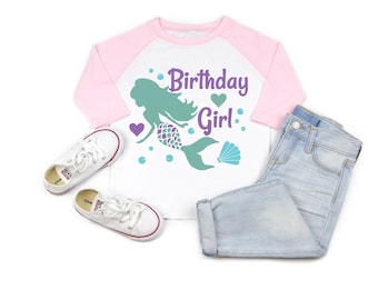 Mermaid birthday shirt, mermaid shirt, mermaid party, mermaid theme, under the sea, mermaid outfit, girl birthday shirt, birthday girl