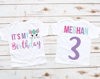 Cat Birthday shirt, Cat birthday party, Cat birthday, Kitty birthday shirt, Birthday shirt girl,  IT'S MY BIRTHDAY, kitty cat birthday shirt