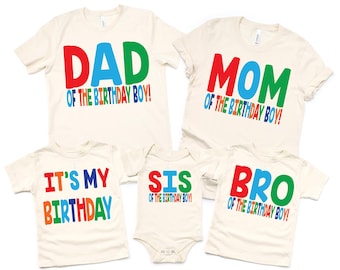 Camisetas de cumpleaños para niños a juego para toda la familia, camisetas de cumpleaños para la familia, camisetas de cumpleaños para niños, camisetas de mamá y papá, camisetas de hermana y hermano
