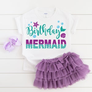 Mermaid birthday shirt, mermaid shirt, mermaid party, mermaid theme, under the sea, mermaid outfit, girl birthday shirt, birthday girl shirt