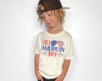 All American boy, 4th of July Shirt, Patriotic Shirt, Independence Day Shirt, Memorial Day shirt, personalized 4th of July, 4TH name shirt