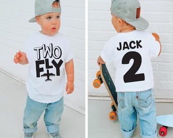 Custom Two fly shirt, Airplane 2nd birthday shirt, airplane shirt, 2nd birthday shirt, two fly party, travel theme, one year flew by