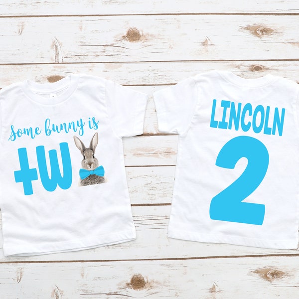 Some bunny is two boys 2nd second birthday shirt, two years old, 2nd birthday, bunny party, boy birthday, bunny shirt, 2nd birthday shirt