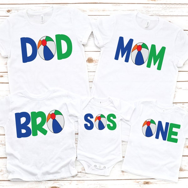 Family matching beachball birthday shirts,  birthday shirts for family , beach party, mom and dad shirts, sister and brother shirts, 1st