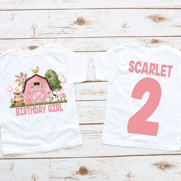 Barn cow farm animal birthday girl shirt, country birthday shirt,  barnyard parents, farm party, farm theme shirt, barnyard birthday party