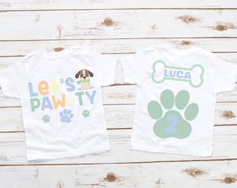 Let's pawty, boy birthday shirt, let's paw-ty, puppy birthday, dog birthday shirt, puppy party, dog birthday party, dog puppy birthday shirt