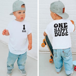 One happy dude, 1st birthday shirt  , first birthday outfit, 1st birthday shirt boy, 1st birthday gift, boy 1st birthday shirt, custom wavy
