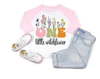 Wildflower birthday shirt, wildflower birthday, one little wildflower shirt, wild one party, wildflower birthday outfit, little wildflower,