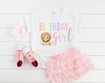 Lion birthday shirt, girl birthday shirt, girl birthday party, lion party, lion birthday, zoo theme, girl birthday, custom lion shirt