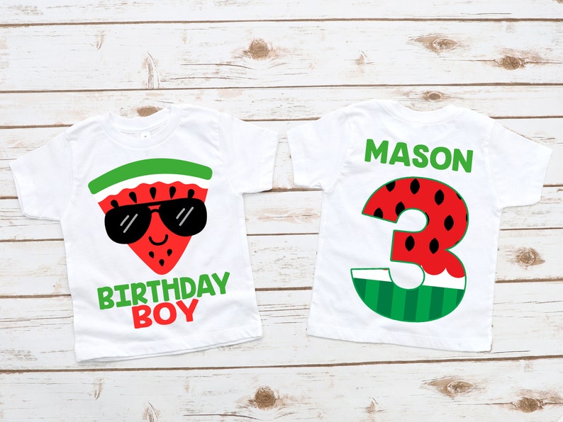 Boys Watermelon Birthday Boy Shirt Birthday Shirt Boy Etsy