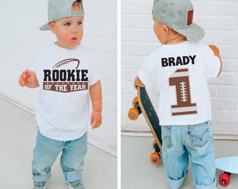 Rookie of the year boys football birthday shirt, football birthday , football theme, football shirt, football party, sports birthday party