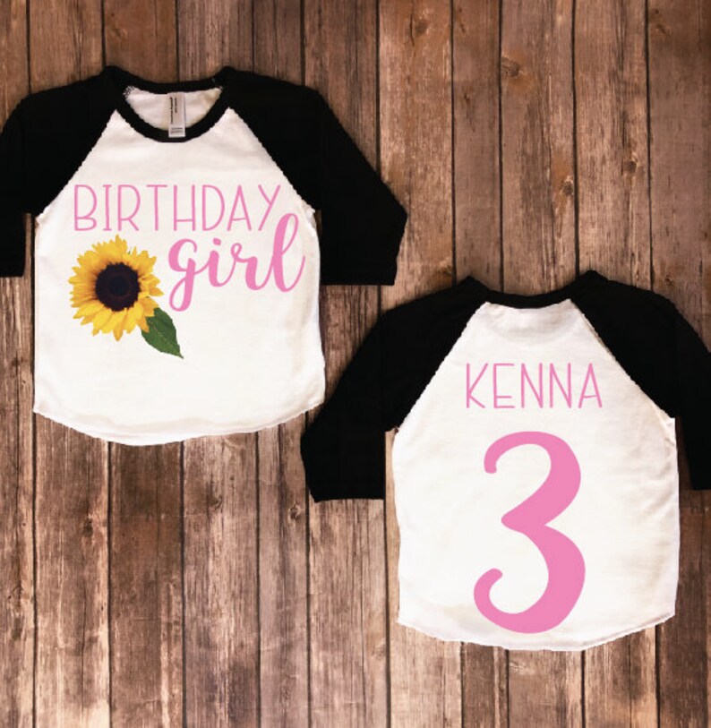 Sunflower birthday shirt girl birthday shirt sunflower Etsy