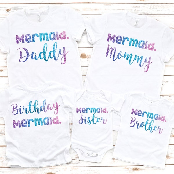 Family mermaid birthday shirts, mermaid birthday, mermaid birthday outfit, mermaid shirt, birthday mermaid, girl birthday shirt, custom tee