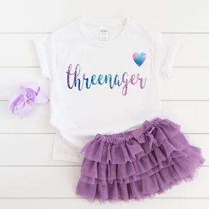 Threenager birthday shirt, 3rd birthday shirt, third birthday, threenager shirt, girl birthday shirt, 3rd birthday party, 3rd birthday tee