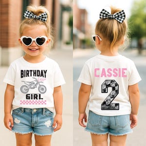 Personalized Motocross Theme Tee for Any Age, Girls Dirt Bike Birthday Shirt, Off-Road Adventure Party Outfit, Girls moto shirt, Dirtbike