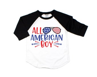 All American boy, 4th of July Shirt, Patriotic Shirt, Independence Day Shirt, Memorial Day shirt, personalized 4th of July, 4TH name shirt