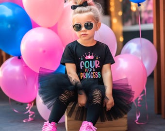 4th birthday shirt girl, princess birthday shirt, four year old birthday shirt, princess birthday , girl birthday shirt, princess shirt