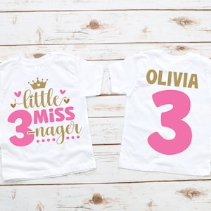 Little Miss Threenager birthday shirt, 3rd birthday shirt, third birthday, threenager shirt, girl birthday shirt, 3rd birthday party