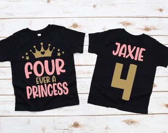 4th birthday shirt girl, princess birthday shirt, four year old birthday shirt, princess birthday , girl birthday shirt, princess shirt