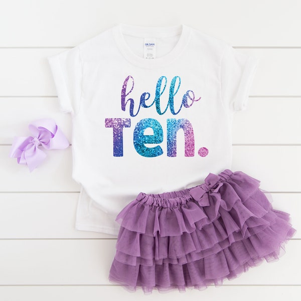 10th Birthday Shirt Gift Girls Age 10 Ten Year Old Girl Tee
