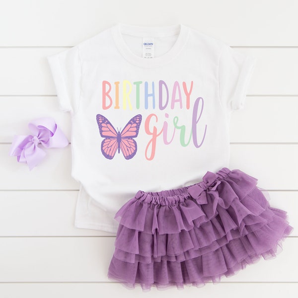 Butterfly girl birthday shirt, girl birthday shirt, girl birthday party, butterfly party, butterfly birthday, butterfly theme, girl birthday