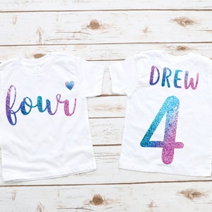 Girls 4th birthday four 4 year old shirt, fourth birthday shirt, four year old birthday girl , 4th birthday outfit, cute birthday shirt