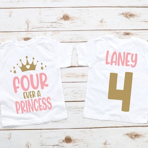 4th birthday shirt girl, princess birthday shirt, four year old birthday shirt, princess birthday , girl birthday shirt, princess shirt