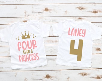 4th birthday shirt girl, princess birthday shirt, four year old birthday shirt, princess birthday , girl birthday shirt, princess shirt