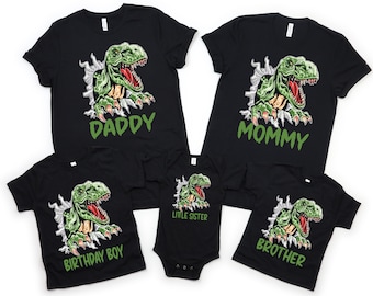 Dinosaur T-Rex birthday shirt, dinosaur party, dinosaur birthday, dinosaur shirt, T-Rex birthday, Dinosaur family matching birthday shirt